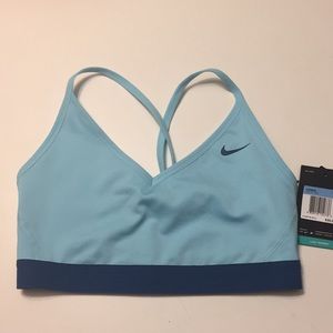NWT Womens blue Nike sports bra w/adjustable strap